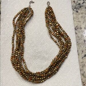 Silpada sterling silver, copper freshwater pearls 8 strand necklace. 18” plus 2”